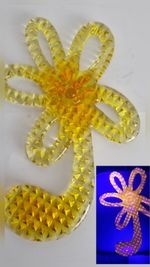 Cadmium Bergdala Sweden Skandi 1970s Art Glass Yellow Flower Suncatcher