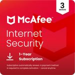 McAfee Internet Security Antivirus 2026 3 Devices 1 Year Auto-Renewal - Digital
