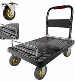 Folding Hand Truck Dolly Platform 825lbs Locking Swivel CastersFoldableFenceUsed