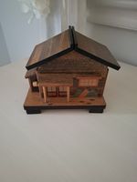 Vintage Japanese Cigarette Dispenser Music Box Wooden House Trinket Musical