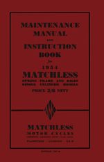 Matchless Maintenance Manual G3L G3LS G3LC G3LCS G80LS G80LC G80S G80C 1954