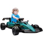 AIYAPLAY 12V Kids Electric Go Kart Remote Bluetooth Lights Green Ages 3-6