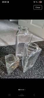 Glass Canisters x 3
