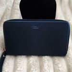 Radley London Navy Leather Zip-Around Wristlet Wallet Credit Card Strap