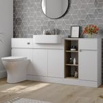 Avox Bathroom Basin Sink Vanity Unit Toilet WC Combination White Gloss 1720mm