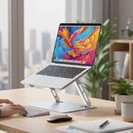 Adjustable Laptop Stand for Desk – Portable Aluminum Riser, Foldable Ergonomic