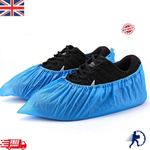 100x Shoe Covers Overshoe Disposable BLUE Plastic Rain Waterproof Boot Carpet UK