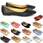 Womens Flat Pumps Ladies Slip On Ballet Dolly Bridal Shoes Size 3-8
