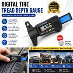 Digital Tyre Depth Gauge Tread Checker LCD Mini Tool For Motorbike Car Van hgv