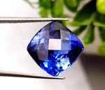 Natural Blue Sapphire 10 CT Checkerboard Cut Ring Size Loose Gemstone