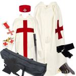 Knights Templar (KT) Full Regalia Pack Tunic, Mantle, Hat, case, Sash, Jewels,