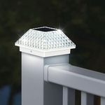 Outdoor Solar Powered LED Deck Post Light Garden Cap Square Fence Lamp 3.5~4"''