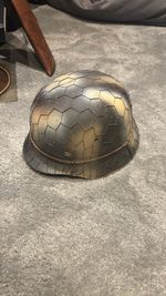 Honest Reproduction Of A German WW2 3 Tone Normandy Camo Helmet ,