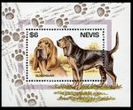 BLOODHOUND DOG POSTAGE STAMP SOUVENIR MINI SHEET Nevis Islands 1995 "Mint"