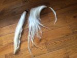 Small Blonde Horse Hair Mane & Tail Set, on the Hide for a Rocking Horse