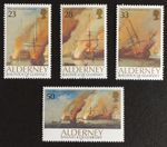 GB QEII Alderney 1992 Battle of La Hogue Set of 4 SG A52 - A55 MNH