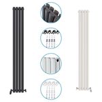 Radiator Vertical Designer Double Panel Oval Columns Heating Anthracite White