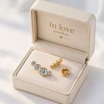 9CT Gold Luxury Climber Earring Stud Earring 11mm,  in a luxury box for Women