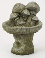 Solid Stone Fantasy Magical Mushroom Bird Bath UK Handmade DGS Statues 12kg