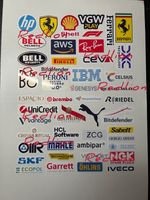 Scuderia Ferrari HP 2025 sponsor,Partner stickers Printed  &Cut Size 3 To 5cm