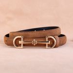 New Women Durable Genuine Leather Skinny Slim Waist Belt Adjustable Fashion