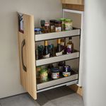 150-250mm Pull Out Steel Basket Kitchen Cabinet Cupboard Larder Organizer Drawer