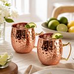 2X Pure Copper Mug Cup For Moscow Mule Coffee Beer Drinking Cocktail Camping