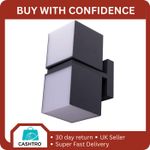 Lutec Cuba IP54 Twin LED 23w Wall light Anthracite Grey | 5193801118