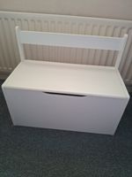 Kids Toy Storage and Bench 2 In 1 - White Preowned Good Condition