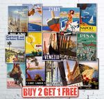 A3 Vintage Retro Italian Italy Travel Posters Prints Garda Amalfi Venice Rome 