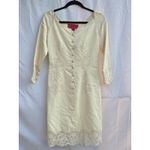 Emanuel Ungaro Ombre de la Nuit Cream Lace Button Front Vintage Dress Italy 10