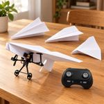 ABS DIY Remote Control Paper Airplane Kit 4 Channel Educational STEM Toy