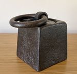 ANTIQUE CAST IRON CALIBRATED 13ib RING TOP BLOCK WEIGHT DOOR STOP