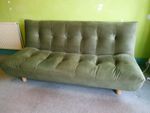 Kota three-seater Clic Clac sofa bed – green velvet