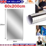 2m Large Mirror Wall Sticker Roll Self Adhesive Bathroom Room DIY Decor Stick On