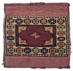 Antique West Anatolian Hand-Knotted Kilim Rug Bag 16x16 in - 90 yo Tribal Rug