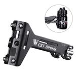 WEST BIKING Aluminum Alloy Bicycle Dual Water Bottle Cage Holder Extension Black