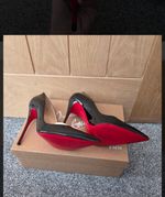 Christian Louboutin Black Patent Leather Court Heels Pointed Toe Stiletto UK 5