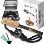 Flint and Steel Fire Starting Kit Ferro Rod Bushcraft Fire Lighter EDC Magnesium