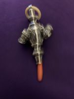 Antique Baby Rattle And Soother Silver Solid 800 grade hallmarked 