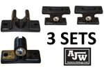 3 x Black Nylon Door Retainer Hold Back Catch Horseboxes Trailer Vans Coach