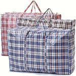 5x JUMBO LAUNDRY BAGS Zipped Reusable Large Strong Shopping Storage Bag Moving
