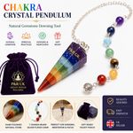7 Chakra Gemstone Point Pendulum Crystal Healing Dowsing Reiki Divination