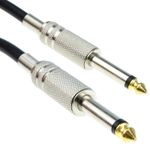 5m PRO 6.35mm 1/4" Jack Low Noise Guitar Lead Cable Gold Metal Connectors BLACK