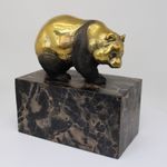Statue Panda Wildlife Art Deco Style Art Nouveau Style Bronze Signed Sculpture