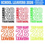 Personalised School Leavers Class Of 2026 DTF Iron On Heat Transfer Sticker Gift
