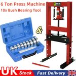 6T Workshop Press Machine Hydraulic Bench Press & 10 Wheel Bearing Bush Seal Set