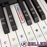 PIANO KEYBOARD NOTE LABELS REMOVABLE SILICONE PIANO STICKERS 61 KEYS REUSABLE UK