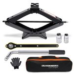 3 Ton Scissor Jack Kit 440mm Lift Car SUV Tire Change Tool Ratchet Wrench Bag_