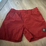 Stone Island Men’s Red Swim Shorts M Polyamide Mesh Lined Drawstring Pockets
